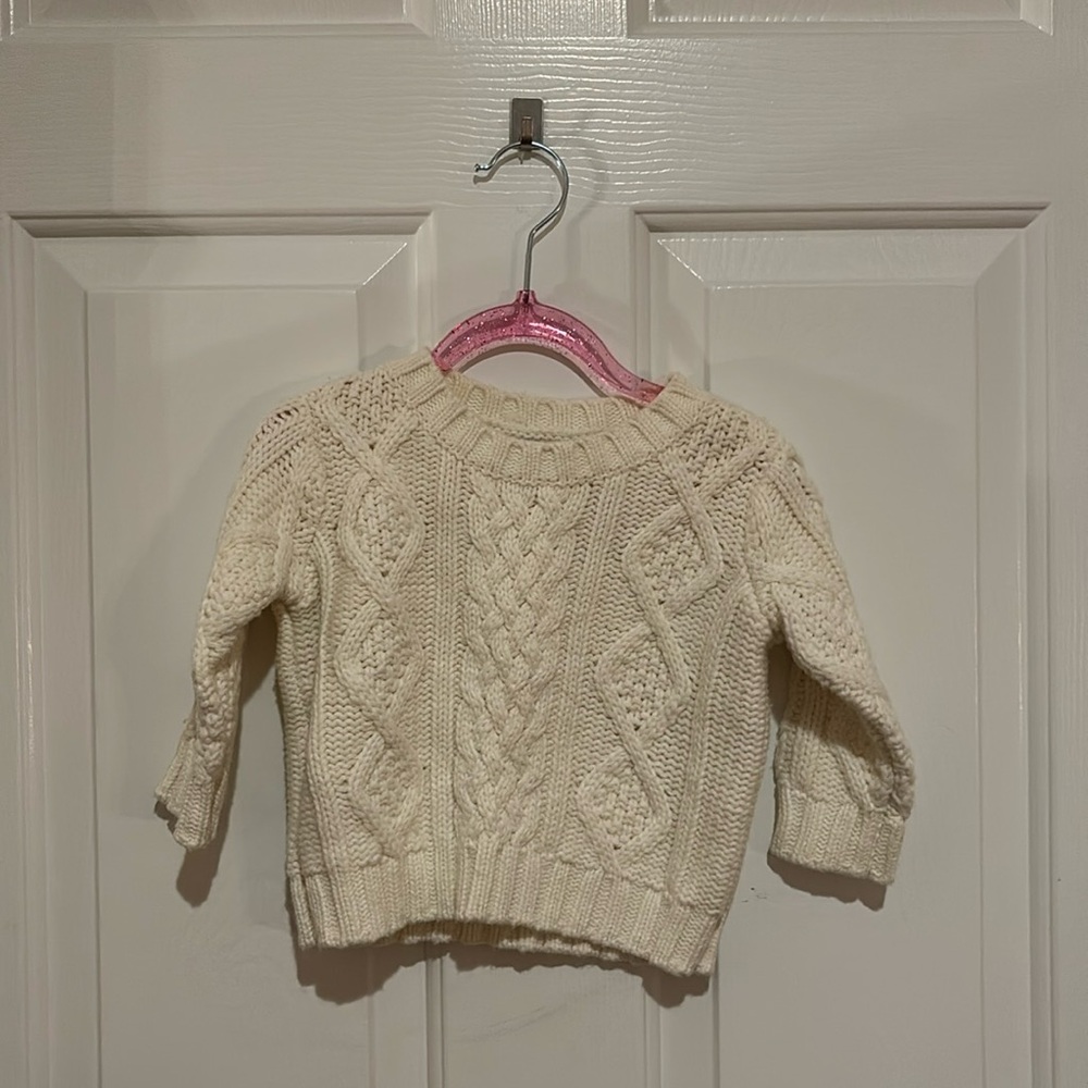 babyGap Off White Cable Knit Boys Sweater 3-6 Months